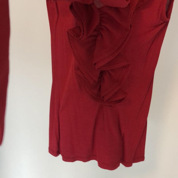 Red Blouse from Naf Naf with Front Tie and Ruffles - Picture 5 of 10